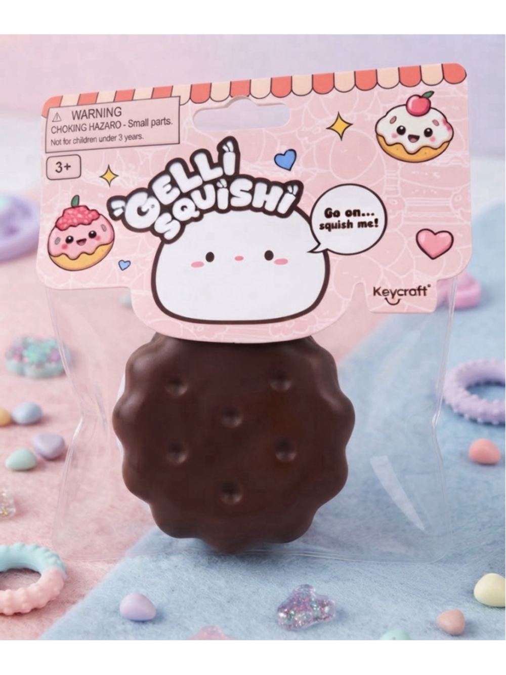 Keycraft Gelli Squishi Dessert Chocolate Sandwich Cookie Jelly Sensory Toy NEW